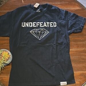 Diamond Undefeated Black Tee with White Diamond Logo #979